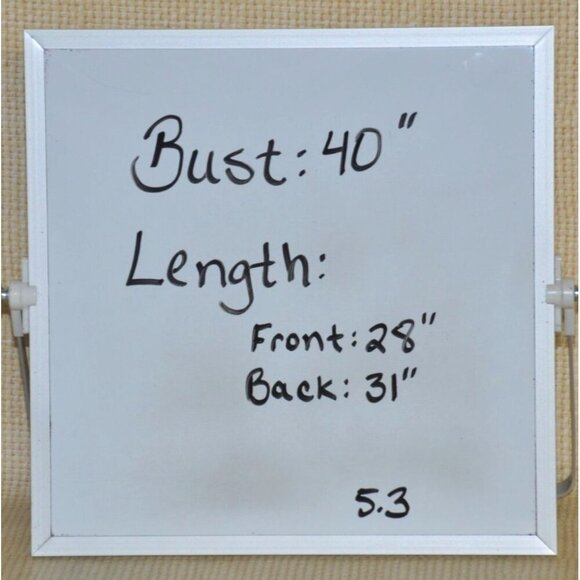 Ellen Tracy Size M Cream Very Short Sleeve Tunic Top Gauzy Cutout V-Neck Neutral - Picture 11 of 11